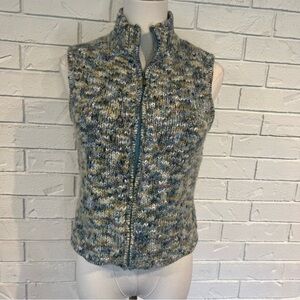 Vintage 90s y2k Talbots Wool Blend Zip Up Sweater Vest  S